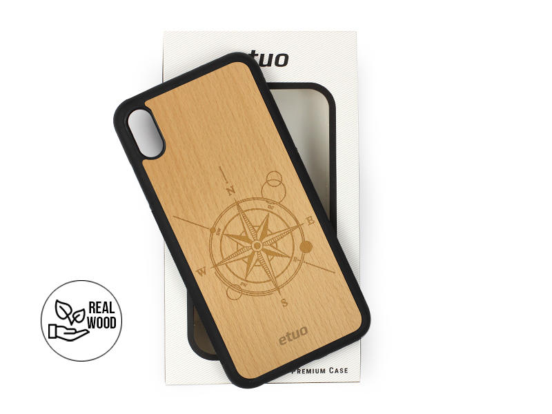 Etui na telefon Wood Case – buk – kompas